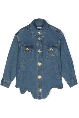 Moschino Asymmetric-hem denim shirt