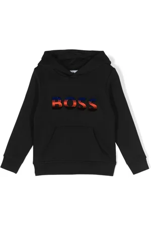 HUGO BOSS Logo-embossed cotton hoodie