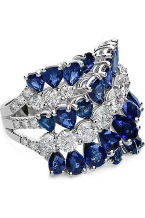 Leo Pizzo 18kt white gold sapphire and diamond ring