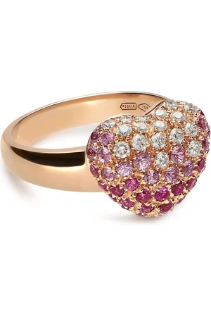 Leo Pizzo 18kt rose gold diamond sapphire Amore ring