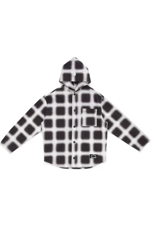 MARCELO BURLON Blurred Check long-sleeve hoodie