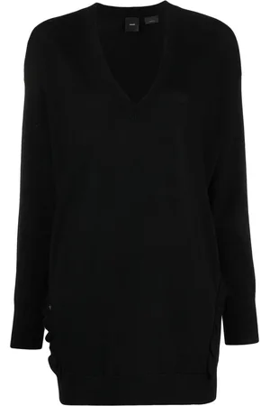 Pinko Ruffle-detail V-neck wool jumper