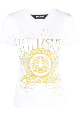 Roberto Cavalli Tiger Head-motif cotton T-shirt
