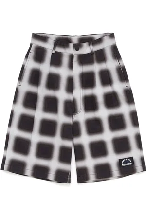 MARCELO BURLON Blurred Check cotton-blend shorts