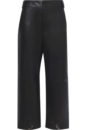 Proenza Schouler Leather cropped straight-leg trousers