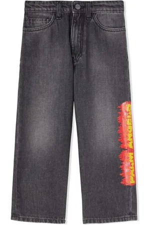 Palm Angels Logo-print straight.leg jeans