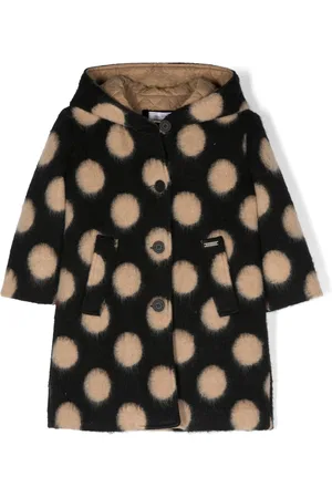 MONNALISA Bold polka dot-print buttoned coat