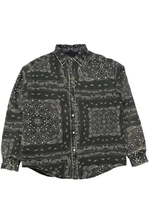 Purple Brand Bandana-print faded cotton shirt