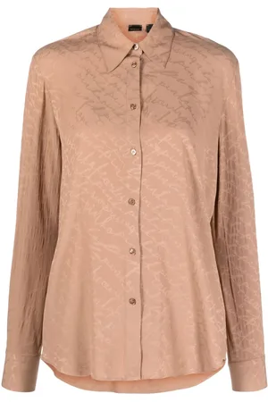 Pinko Logo-print satin-finish shirt