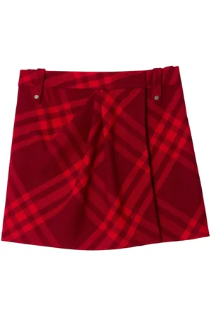 Burberry Check-pattern wool miniskirt