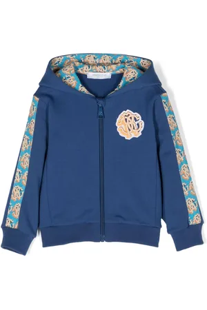 Roberto Cavalli Logo-patch zip-up jacket
