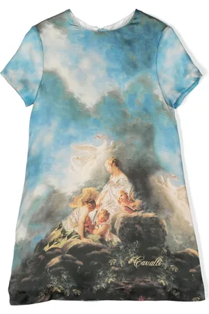 Roberto Cavalli Graphic-print short-sleeve dress