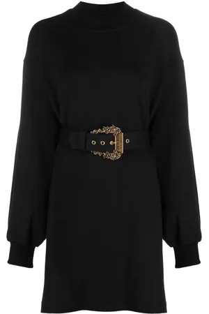 VERSACE Belted long-sleeve minidress