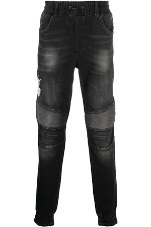 Philipp Plein Drawstring-waist tapered jeans