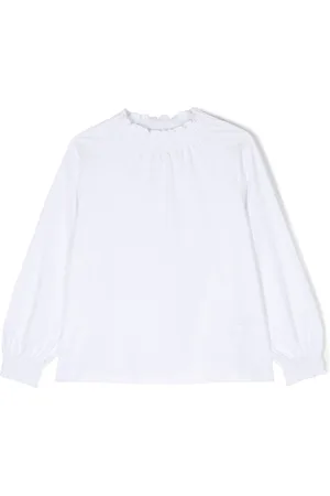 DOUUOD KIDS Ruched-trim cotton top