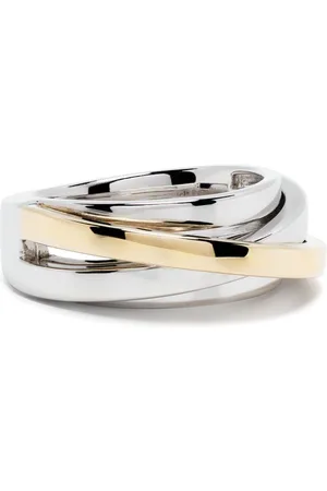 TOM WOOD 9K gold and sterling Orb Slim Duo ring