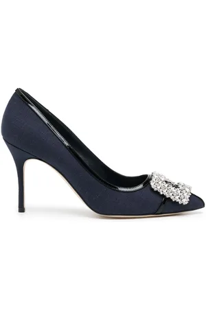 Manolo Blahnik Hangisi 80mm crystal-embellished pumps