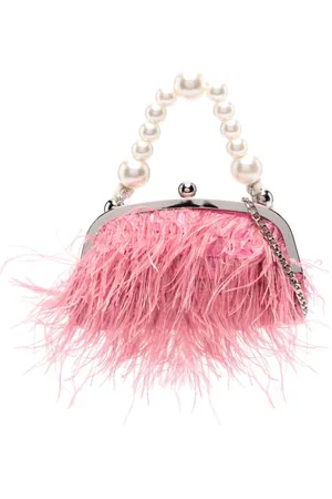 MONNALISA Feather-detailing clutch bag
