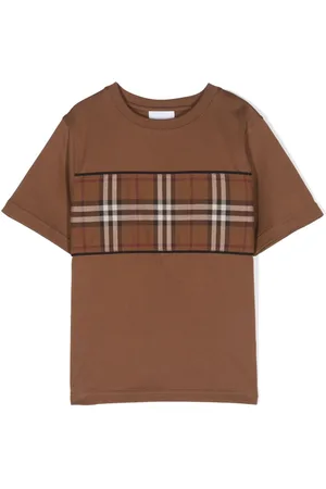 Burberry Checked-panel cotton T-shirt