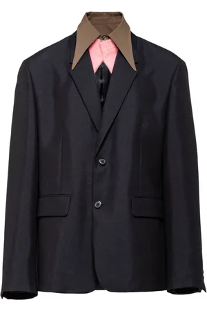 Prada Detachable-collar wool blazer