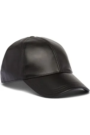 Prada Triangle-logo leather baseball cap