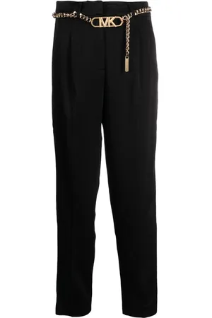 Michael Kors Logo-plaque high-waist tapered trousers