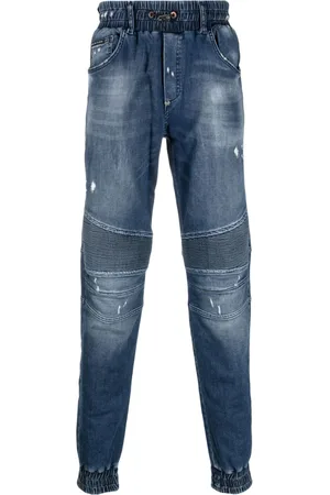 Philipp Plein Mid-rise tapered-leg jeans