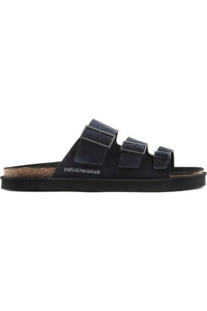 Emporio Armani Debossed-logo suede sandals