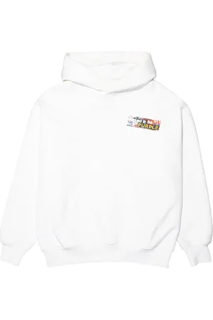Purple Brand Logo-print fleece hoodie