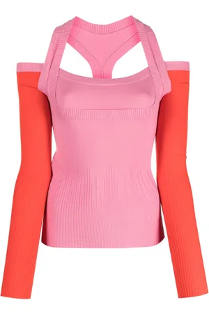 Gimaguas Latte cut-out knitted top
