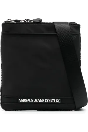 VERSACE Logo-embossed messenger bag