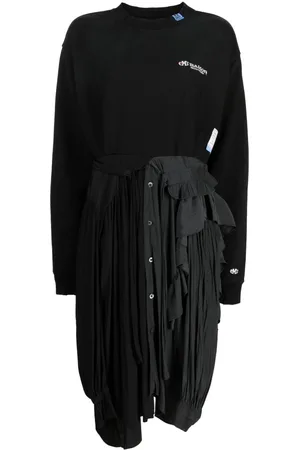 Maison Mihara Yasuhiro Logo-embroidered combined shirtdress