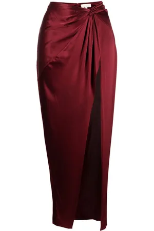 FLEUR DU MAL Twist knot-detail silk skirt