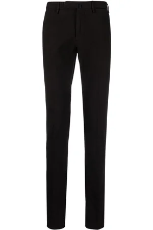 Incotex Logo-patch pressed-crease slim-cut trousers
