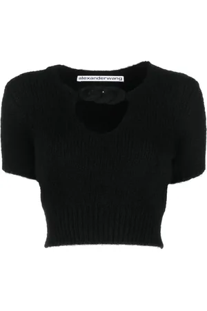 Alexander Wang Chain-detail cropped knitted top