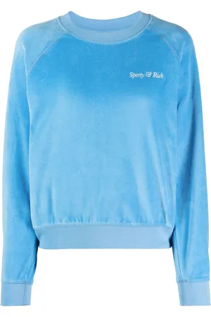 Sporty & Rich Logo-embroidered velvet sweatshirt