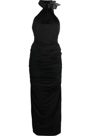 GIUSEPPE DI MORABITO Floral-appliqu?? halterneck gown
