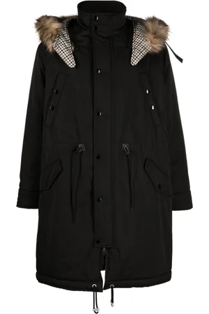 Kenzo Faux-fur-detailed hooded coat
