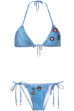 AMIR SLAMA Embroidered-patch bikini set