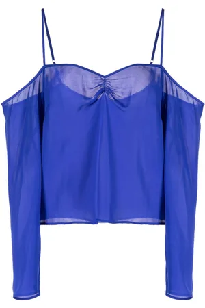 FLEUR DU MAL Cold-shoulder georgette top