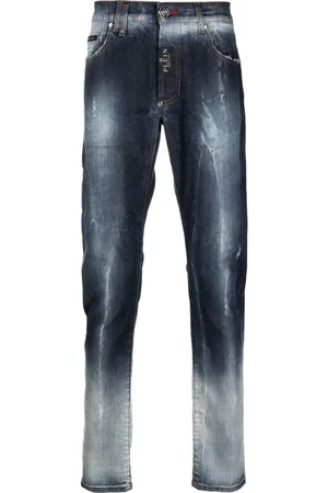 Philipp Plein Distressed straight-leg jeans