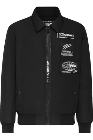 Philipp Plein Logo-patch matte-finish bomber jacket