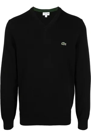 Lacoste Logo-embroidered fine-ribbed jumper