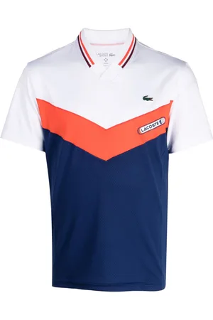 Lacoste Logo-patch panelled polo shirt