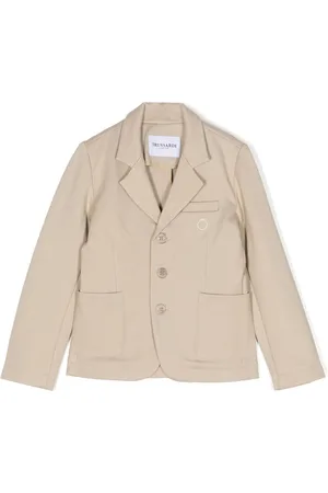 Trussardi Logo-embroidered single-breasted blazer