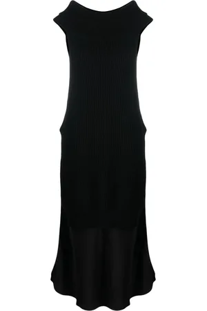 SEMICOUTURE Off-shoulder wool blend maxi dress