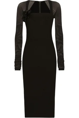 Dolce & Gabbana Tulle-sleeve midi dress