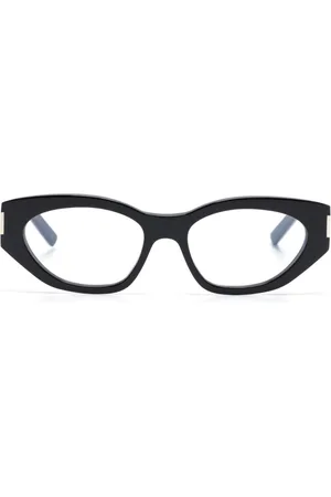 Saint Laurent Polished-effect cat-eye glasses