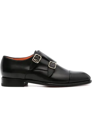 santoni Logo-plaque leather loafers