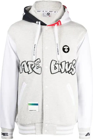 A Bathing Ape Logo-print hooded bomber jacket